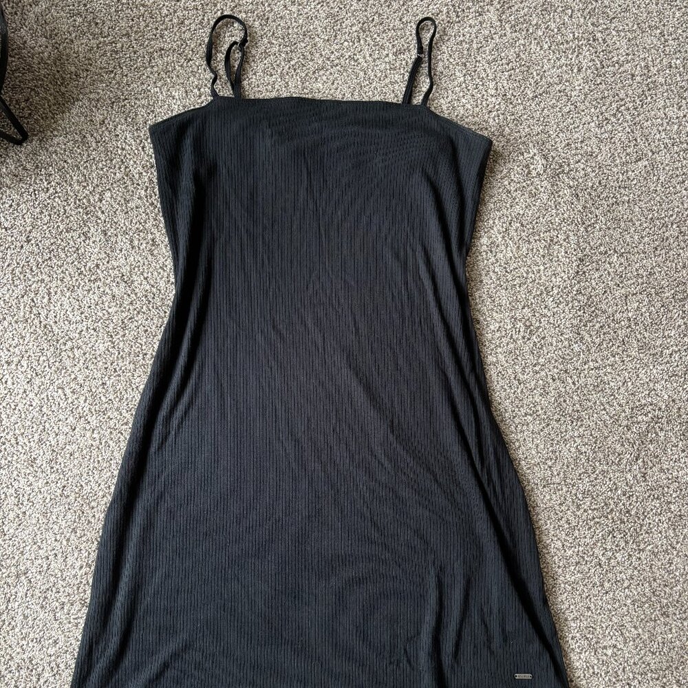 Hollister Black Ribbed Mini Dress